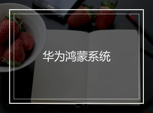 华为鸿蒙系统