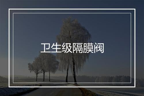 卫生级隔膜阀