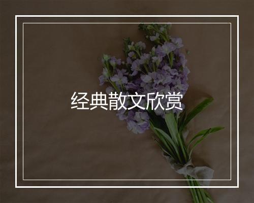 经典散文欣赏