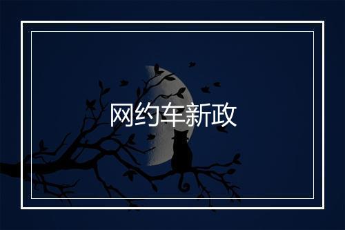 网约车新政