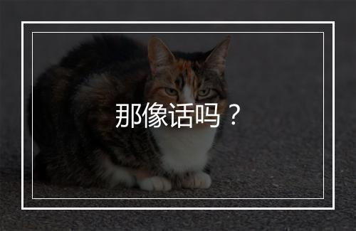 那像话吗？