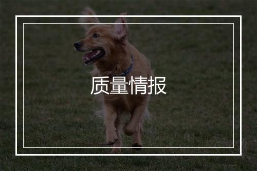 质量情报