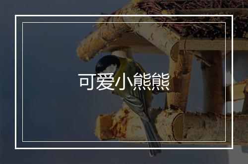 可爱小熊熊