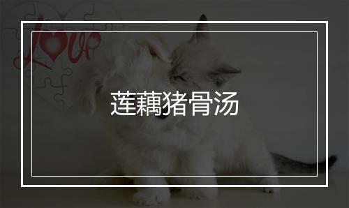 莲藕猪骨汤