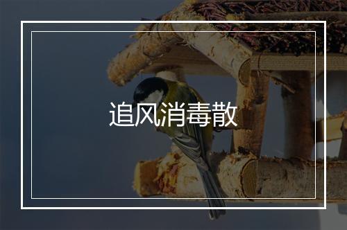 追风消毒散