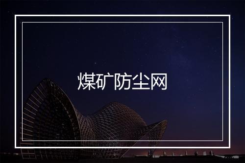 煤矿防尘网