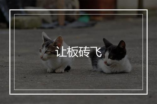 让板砖飞