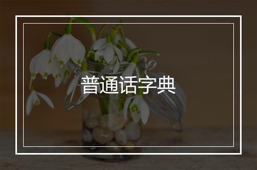 普通话字典