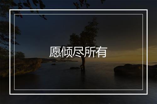 愿倾尽所有