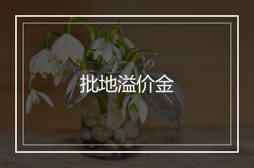 批地溢价金