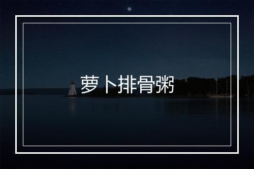 萝卜排骨粥