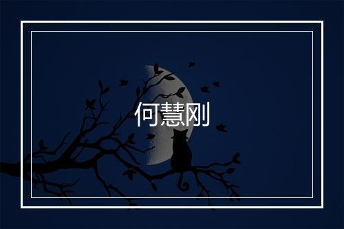 何慧刚