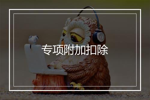 专项附加扣除