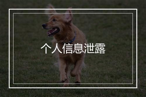 个人信息泄露