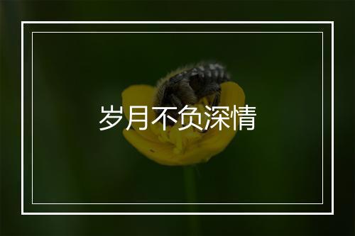 岁月不负深情