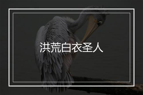 洪荒白衣圣人