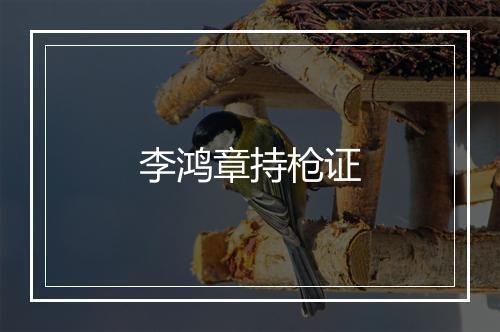 李鸿章持枪证