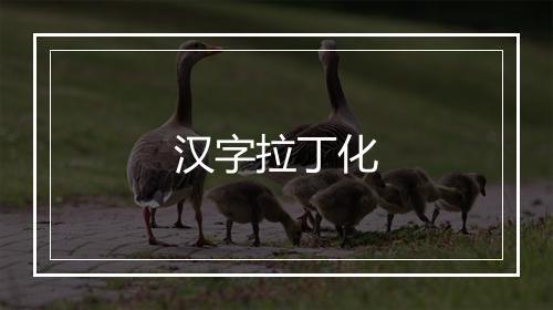 汉字拉丁化