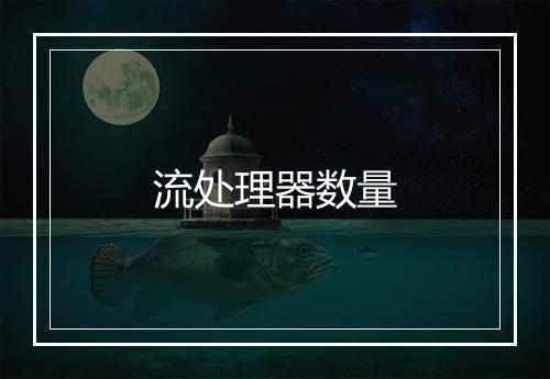 流处理器数量