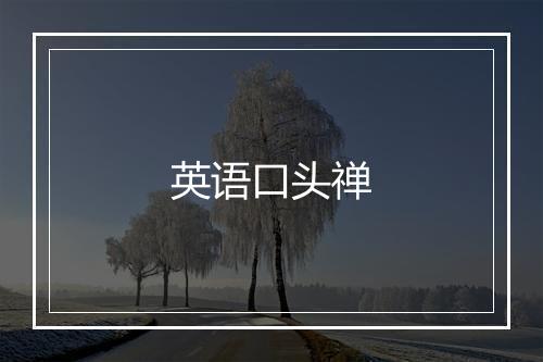 英语口头禅