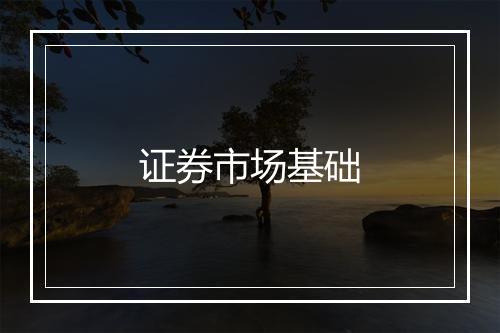 证券市场基础