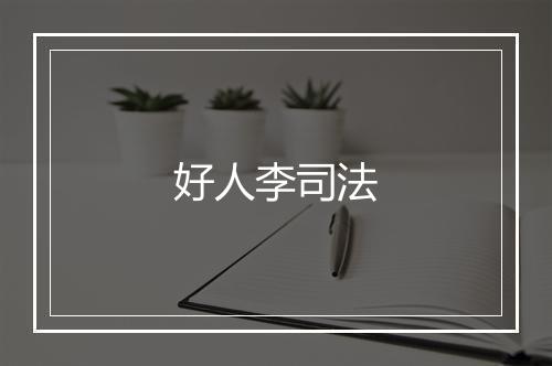 好人李司法