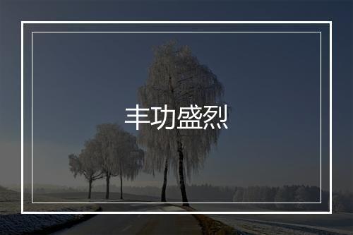 丰功盛烈