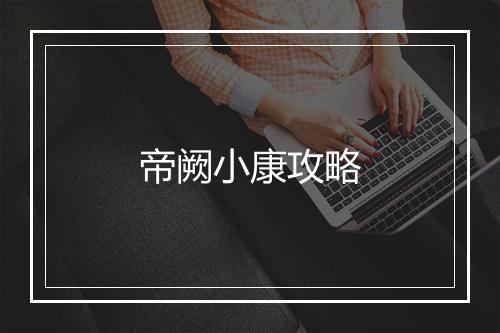 帝阙小康攻略