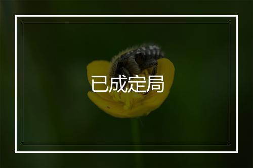 已成定局