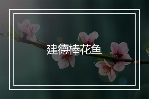 建德棒花鱼