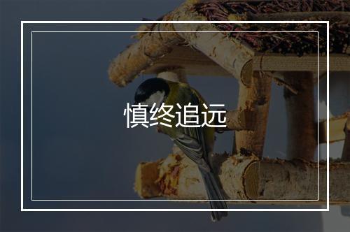 慎终追远