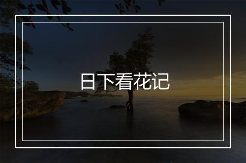 日下看花记