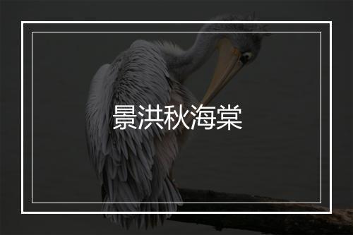 景洪秋海棠