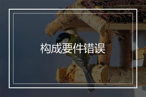 构成要件错误