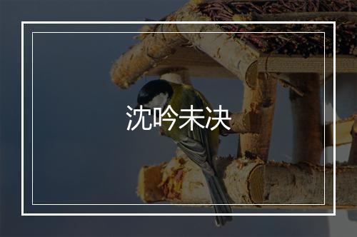 沈吟未决