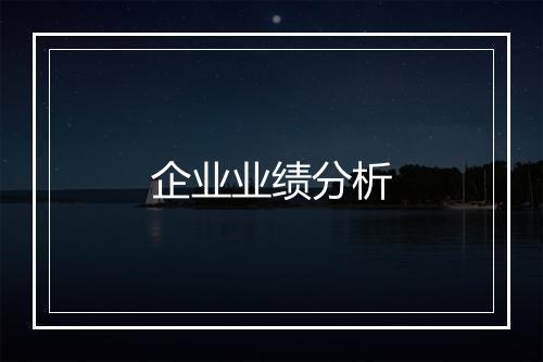 企业业绩分析