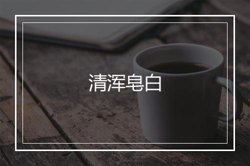 清浑皂白