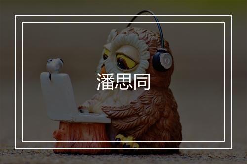 潘思同