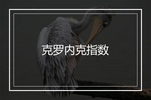 克罗内克指数