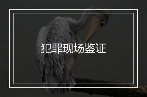 犯罪现场鉴证