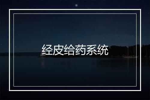 经皮给药系统