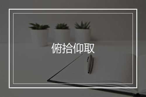 俯拾仰取