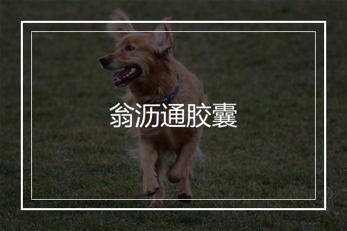 翁沥通胶囊