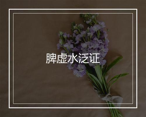 脾虚水泛证