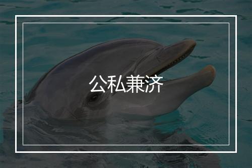 公私兼济