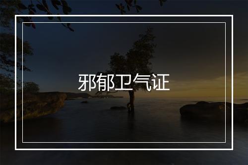 邪郁卫气证