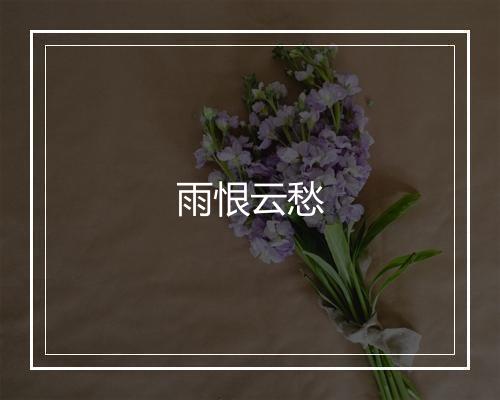 雨恨云愁