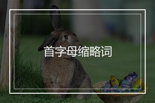 首字母缩略词