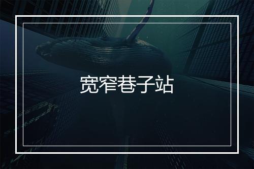 宽窄巷子站