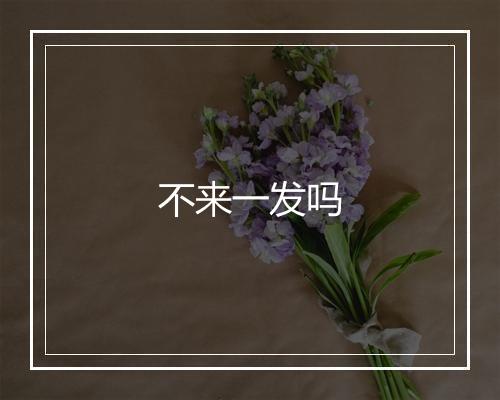 不来一发吗